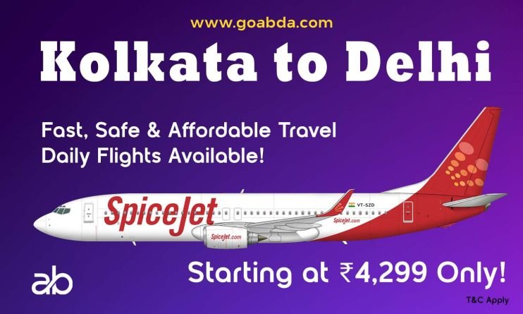 Kolkata to Delhi Flight Fast, Safe & Affordable Travel – Daily Flights Available! Starting at ₹4,399 Only!